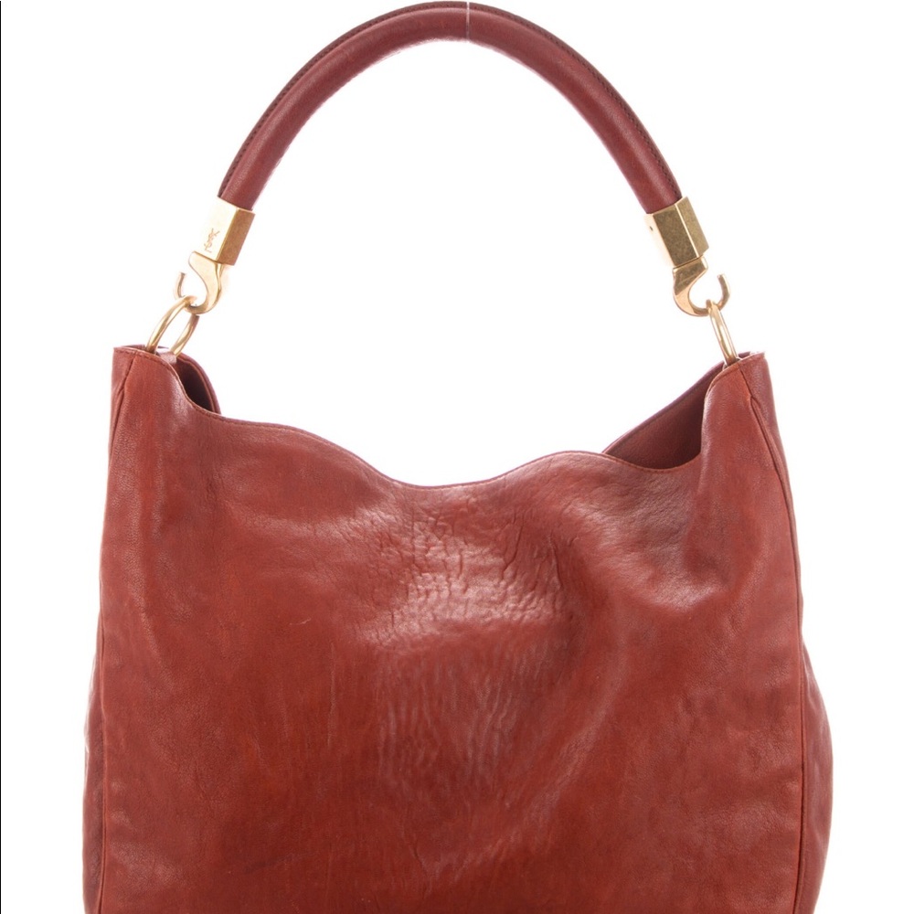 YVES Saint Laurent orange leather handbag